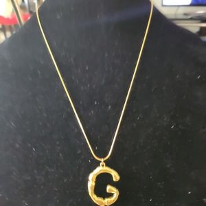 Letter G Alphabet gold Charm & adjustable necklace NEW